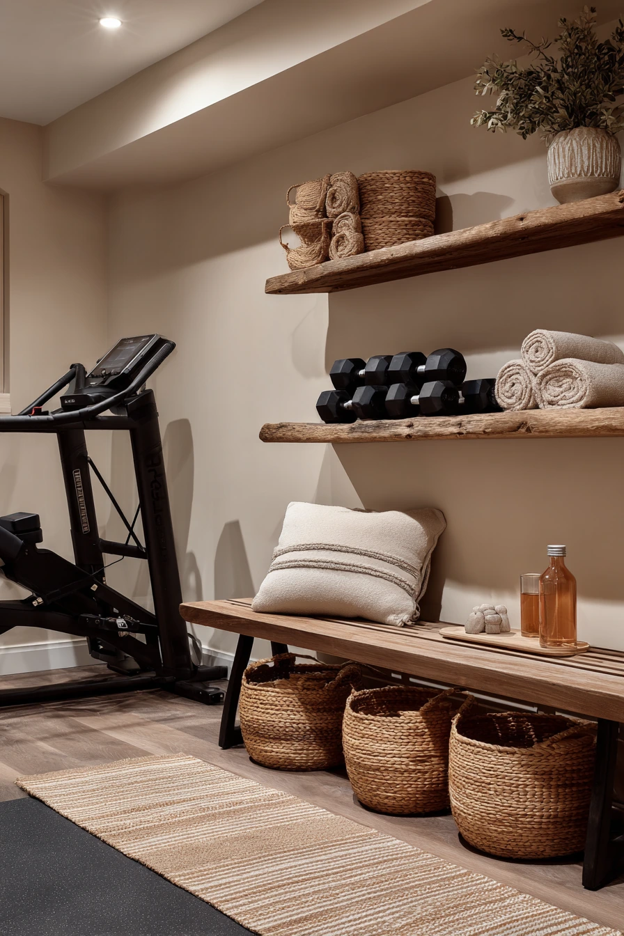 Basement Gym Ideas with Sauna-Inspired Wellness Feel image 2