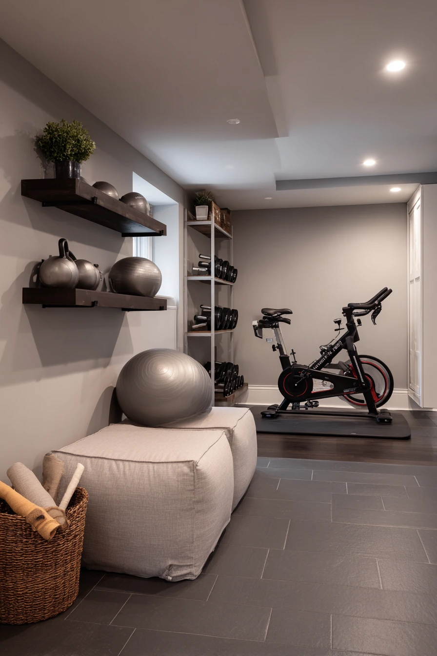 Basement Gym Ideas with a Family-Friendly Layout image 1