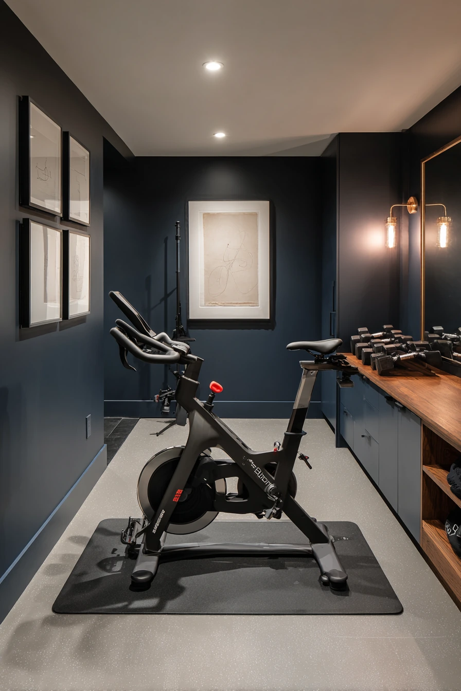 Basement Gym Ideas with High-End Home Studio Look image 1