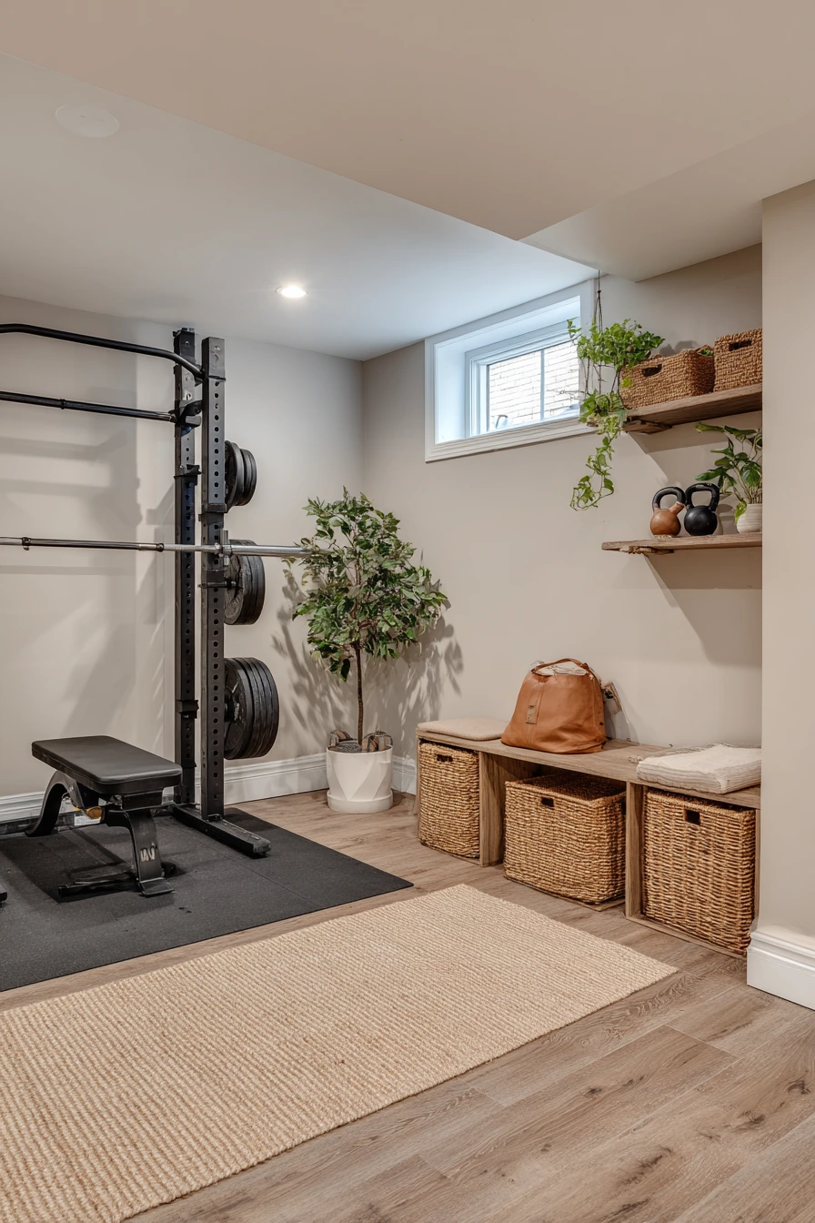 Basement Gym Ideas with a Home Yoga Corner image 2