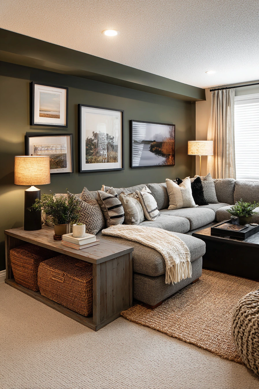 Cozy Entertainment Wall With Decor Layers image 2