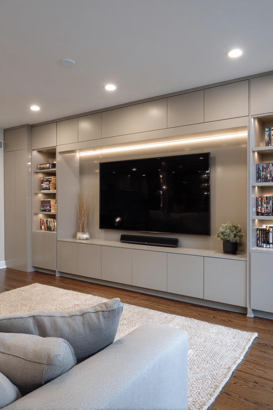 Sleek Built-In Entertainment Wall image 1