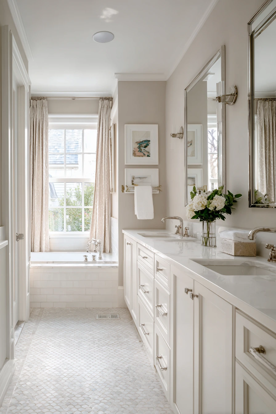 Transitional Jack and Jill Bathroom with Timeless Details image 1