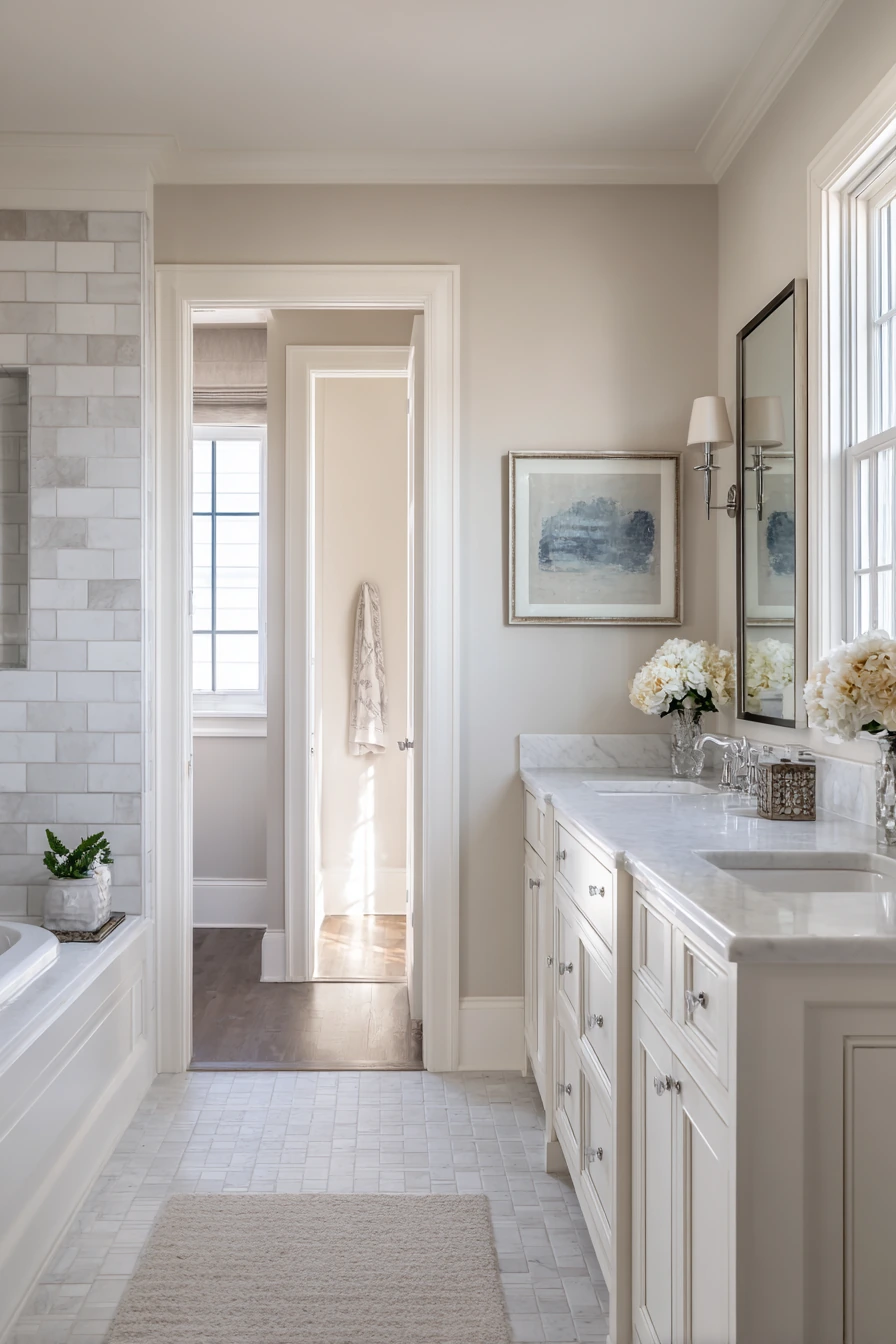 Transitional Jack and Jill Bathroom with Timeless Details image 2