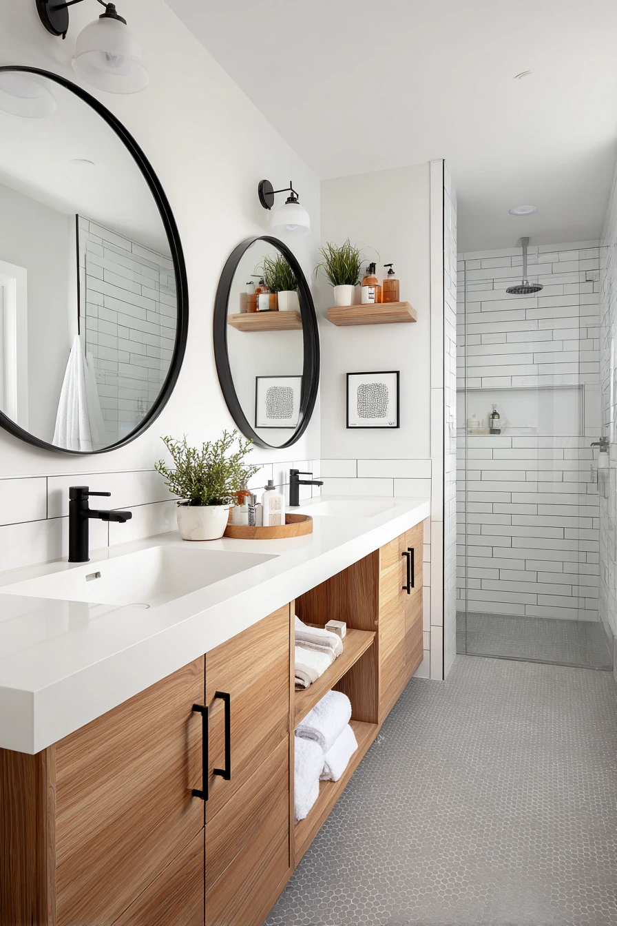 Teen-Friendly Jack and Jill Bathroom with Stylish Practicality image 1