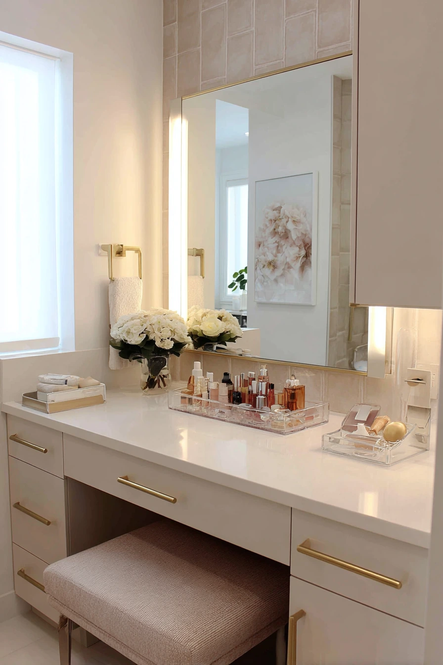 Teen Bathroom with Built-In Makeup and Grooming Station image 2