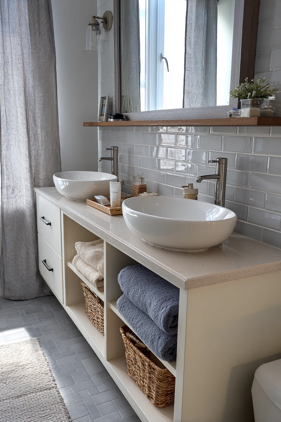 Compact Shared Teen Bathroom with Smart Storage image 2