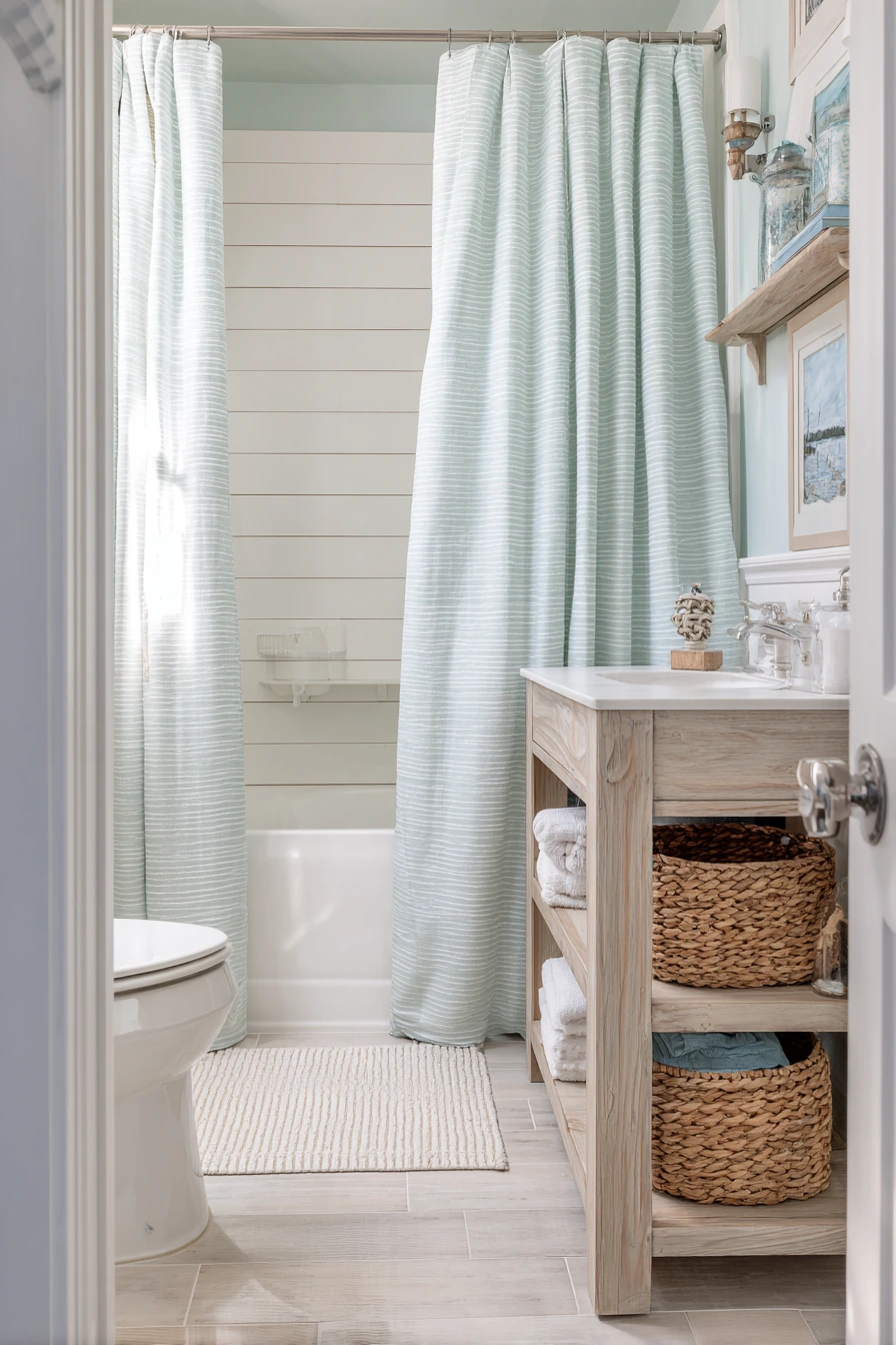 Teen Bathroom with Coastal-Inspired Relaxed Style image 1