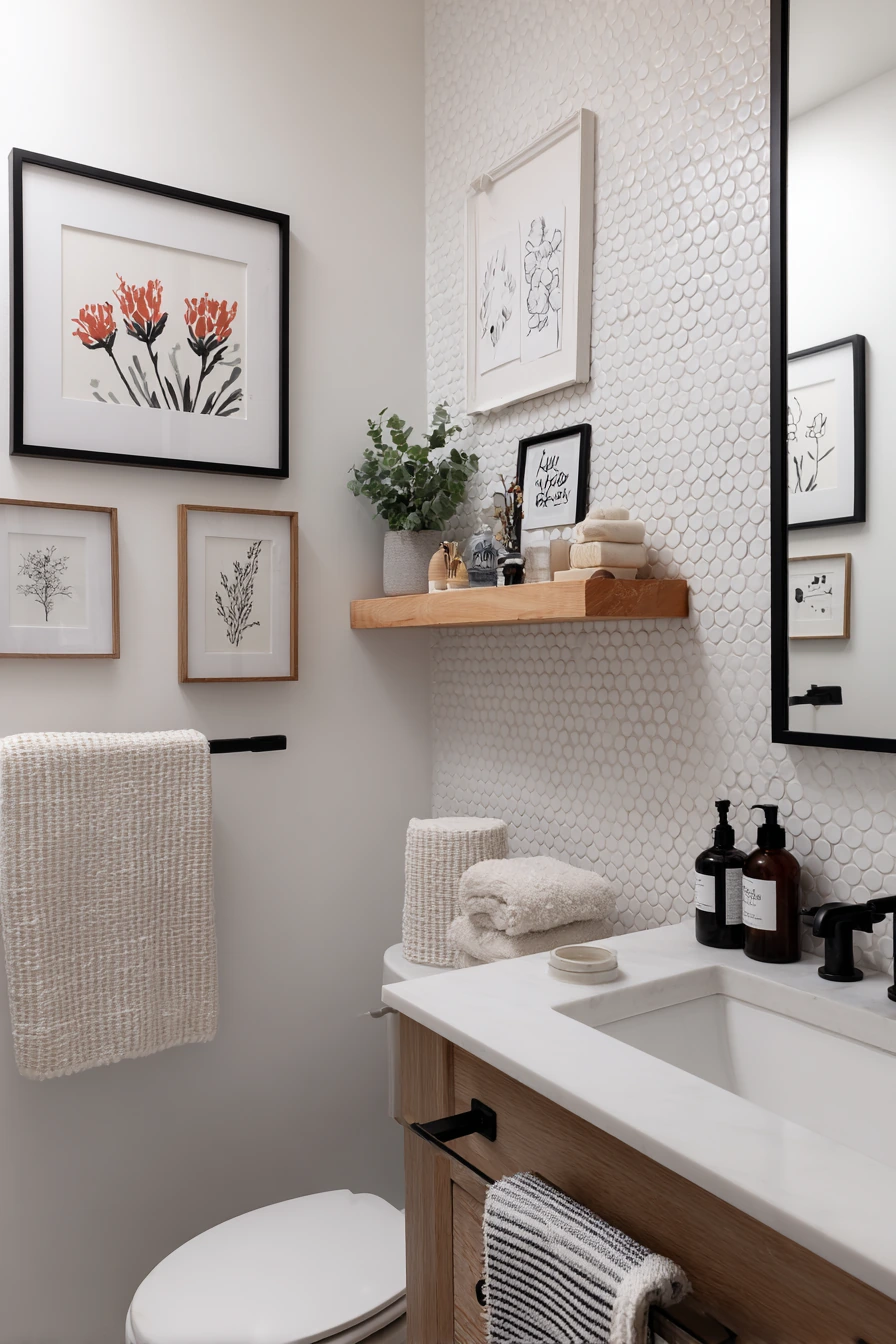 Teen Bathroom with Creative Gallery Wall image 1