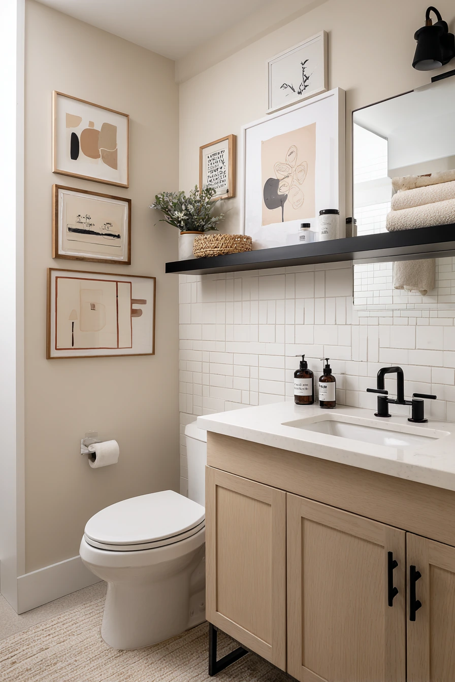 Teen Bathroom with Creative Gallery Wall image 2